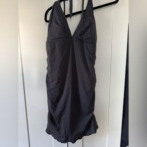 Athleta Shirrendipity Halter Swim Dress size large.NWT. Gray.